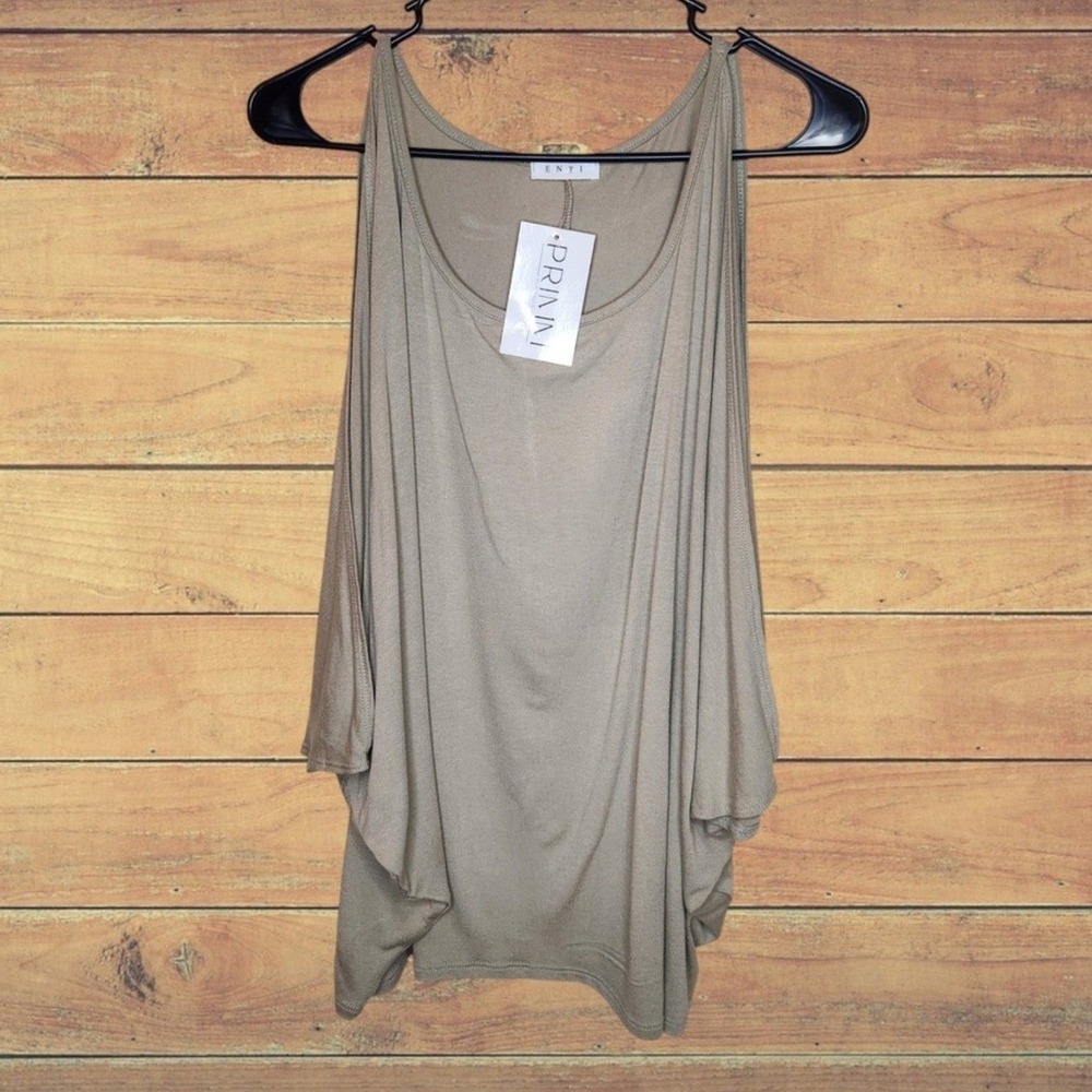 PRINN 1 BOUTIQUE Women's Tan Dolman Sleeve Top Style GT1040 Medium NWT